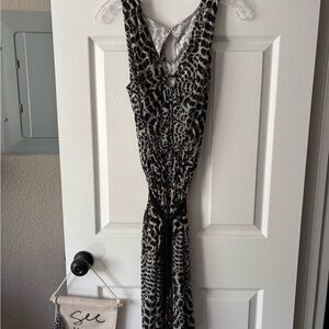 St. John Black and Gray Backless Dress
